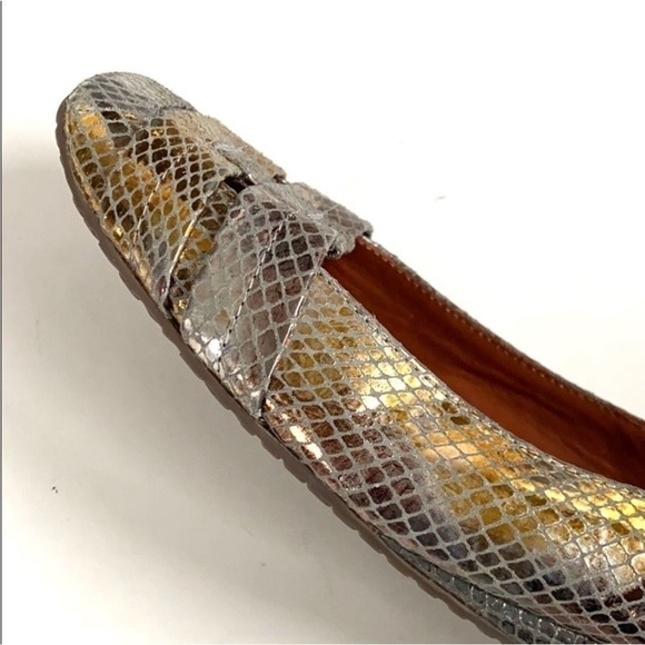 Like New Gentle Souls Metallic Snakeskin Leather Shoes Size 9.5 - Picture 5 of 10